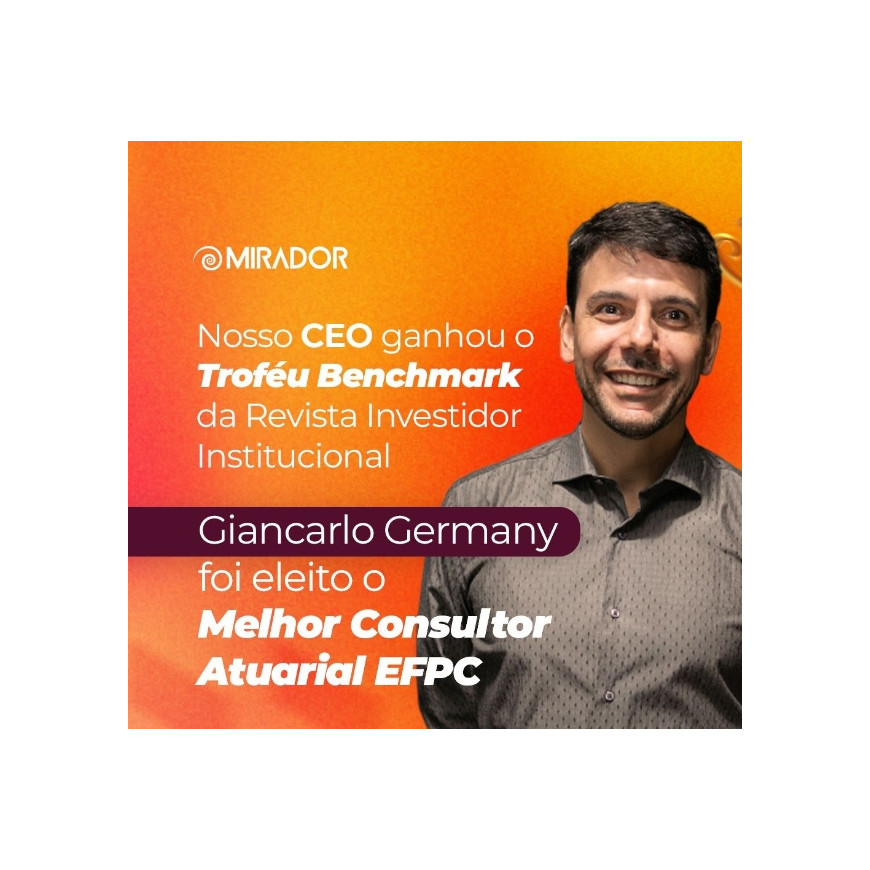 Giancarlo Germany ganhou o Troféu Benchmark, da Revista Investidor Institucional